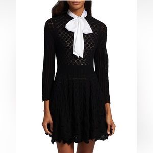 Alice + Olivia Gin Pointelle Lace Mini Dress S